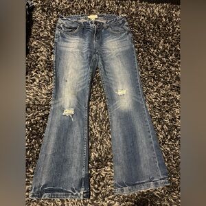 Maurices Blue Flare Distressed Jeans